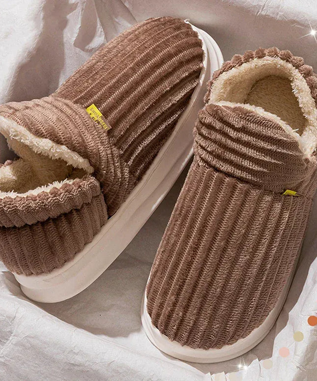 KissICON Winter Warm Indoor Cotton Padded Shoes Women Thicken