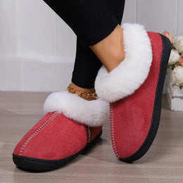 KissICON Winter Warm Indoor Flurry Slippers Women Faux Suede