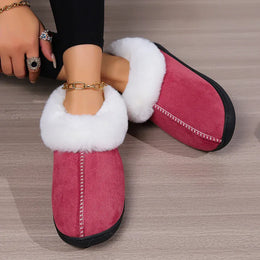 KissICON Winter Warm Indoor Flurry Slippers Women Faux Suede