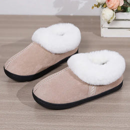KissICON Winter Warm Indoor Flurry Slippers Women Faux Suede