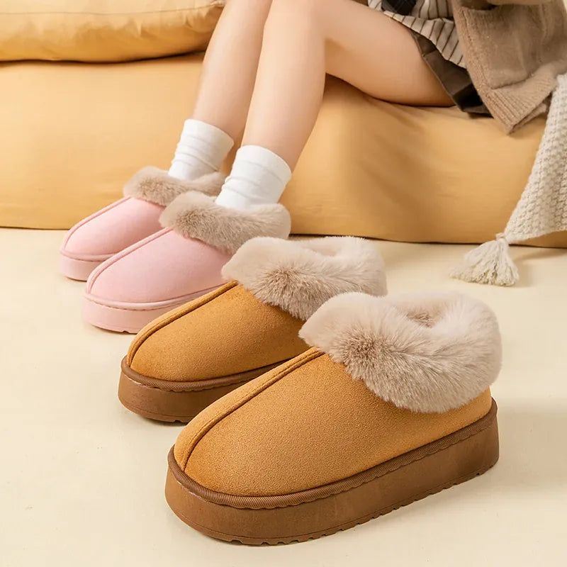 KissICON Winter Women Shoes Fashion Snow Boots Fluffy Plush