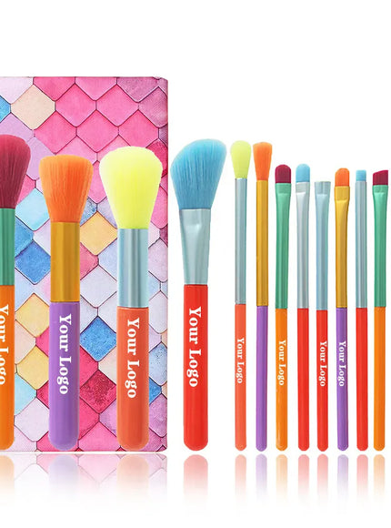 KissICON With Bag A KissIcon Colourful 15pcs Makeup Brush Set - Gift