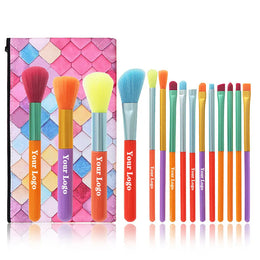 KissICON With Bag A KissIcon Colourful 15pcs Makeup Brush Set - Gift