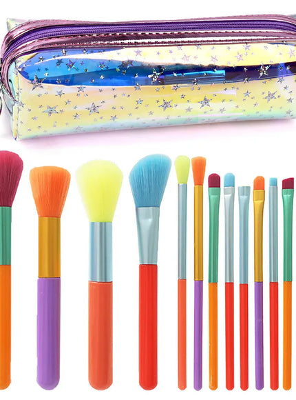 KissICON With Bag B KissIcon Colourful 15pcs Makeup Brush Set - Gift