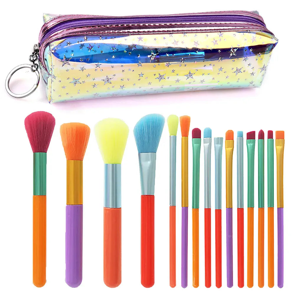 KissICON With Bag B KissIcon Colourful 15pcs Makeup Brush Set - Gift