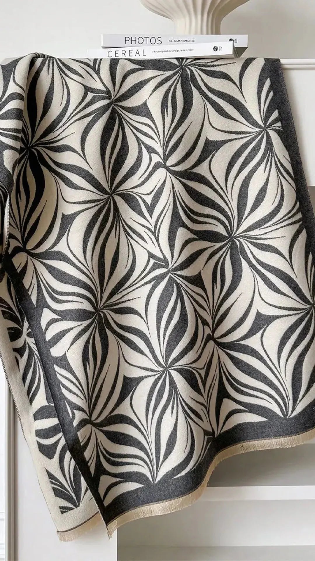 Dropshipman WJ1087Gray Classic Elegant Imitation Cashmere Women's Shawl Designer Stylish Printed Soft Scarf Thickened Warm Autumn Winter Scarves Female