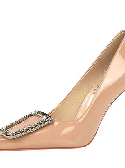 KissICON Woman 10cm High Heels Patent Leather Shallow Mouth