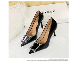 KissICON Woman 10cm High Heels Patent Leather Shallow Mouth