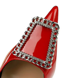 KissICON Woman 10cm High Heels Patent Leather Shallow Mouth