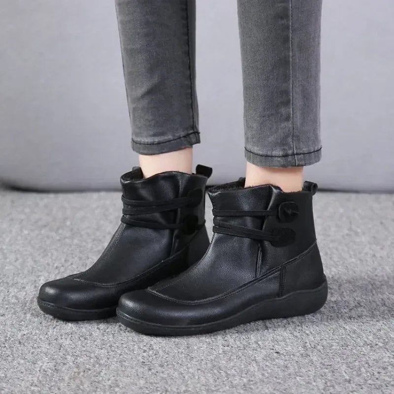KissICON Women Boots Autumn/winter New Flat Bottomed British Style
