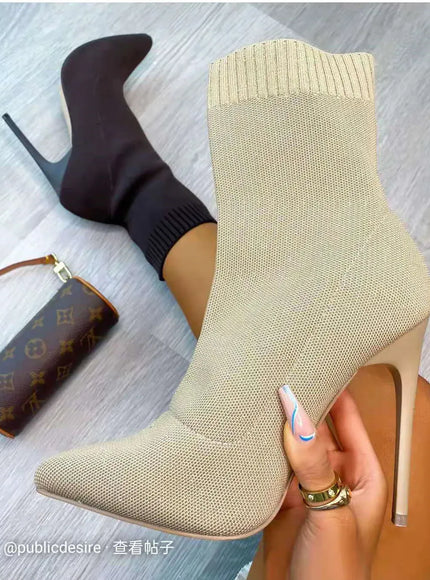 KissICON Women Boots Short High Heels Shoes For Women