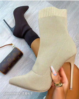 KissICON Women Boots Short High Heels Shoes For Women