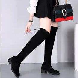 KissICON Women Boots Winter Black Over The Knee Boots