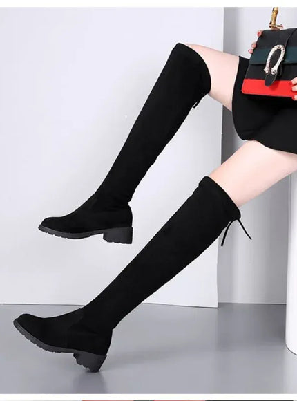 KissICON Women Boots Winter Black Over The Knee Boots