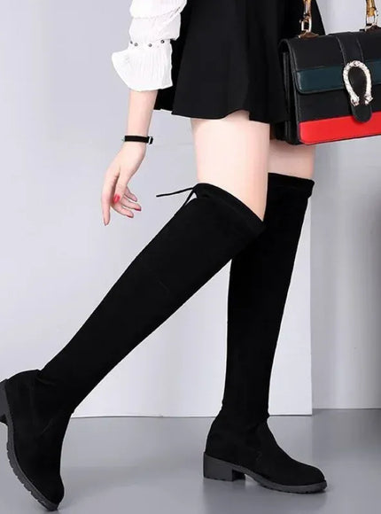KissICON Women Boots Winter Black Over The Knee Boots