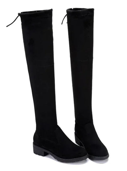 KissICON Women Boots Winter Black Over The Knee Boots