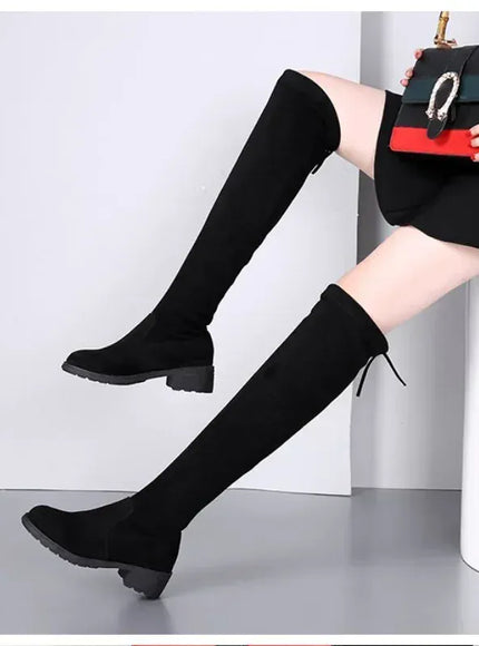 KissICON Women Boots Winter Black Over The Knee Boots