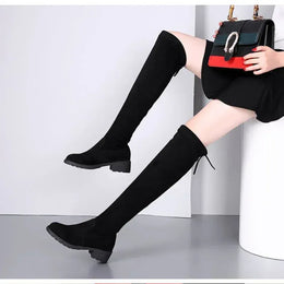 KissICON Women Boots Winter Black Over The Knee Boots