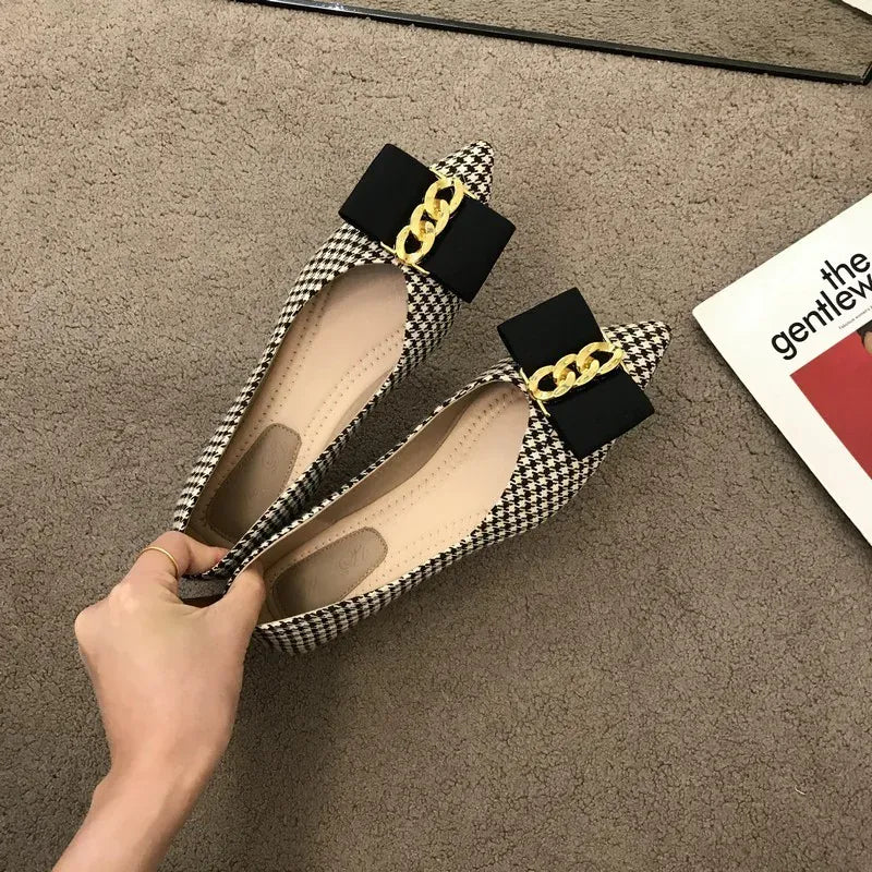 KissICON Women Flats Shoes 2023 Black Apricot Flat Heel