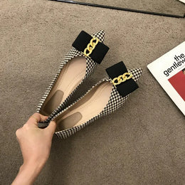 KissICON Women Flats Shoes 2023 Black Apricot Flat Heel