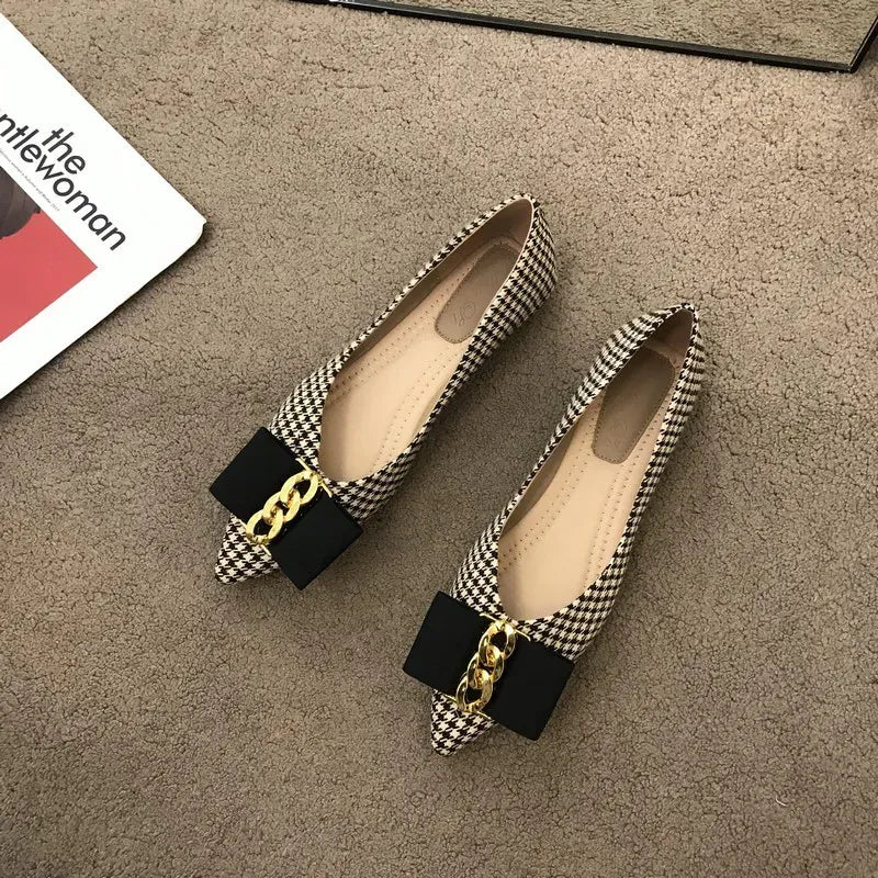 KissICON Women Flats Shoes 2023 Black Apricot Flat Heel