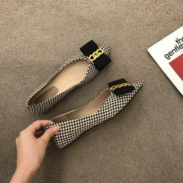 KissICON Women Flats Shoes 2023 Black Apricot Flat Heel