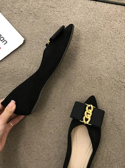 KissICON Women Flats Shoes 2023 Black Apricot Flat Heel