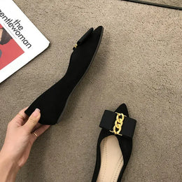 KissICON Women Flats Shoes 2023 Black Apricot Flat Heel