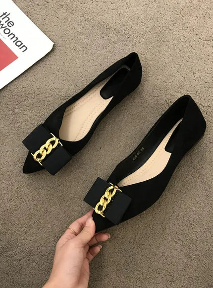 KissICON Women Flats Shoes 2023 Black Apricot Flat Heel