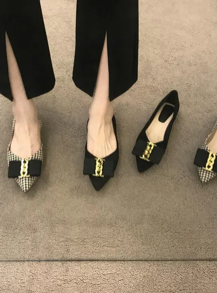 KissICON Women Flats Shoes 2023 Black Apricot Flat Heel