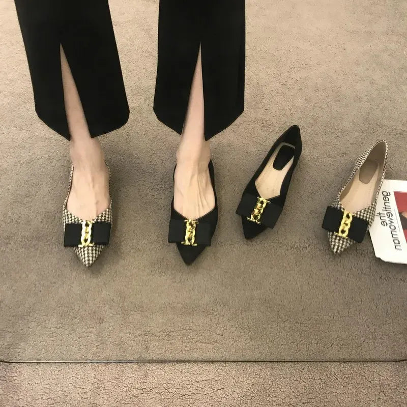 KissICON Women Flats Shoes 2023 Black Apricot Flat Heel