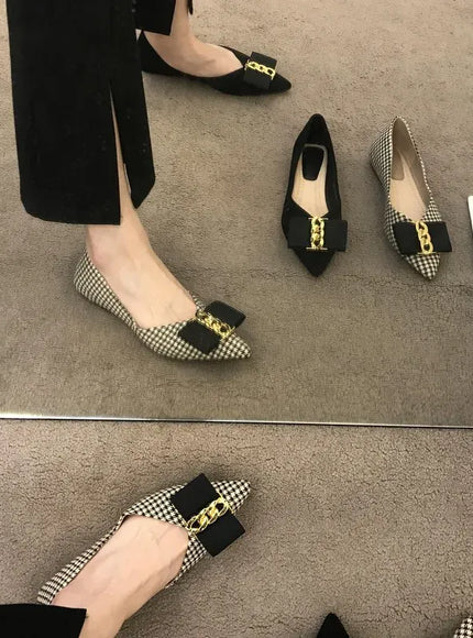 KissICON Women Flats Shoes 2023 Black Apricot Flat Heel