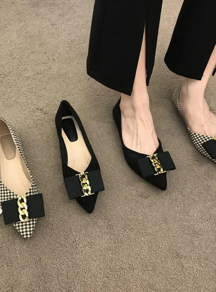 KissICON Women Flats Shoes 2023 Black Apricot Flat Heel