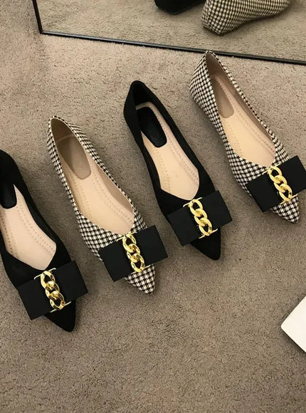 KissICON Women Flats Shoes 2023 Black Apricot Flat Heel