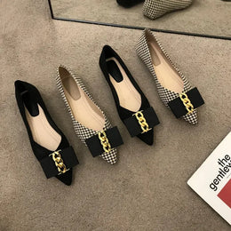 KissICON Women Flats Shoes 2023 Black Apricot Flat Heel
