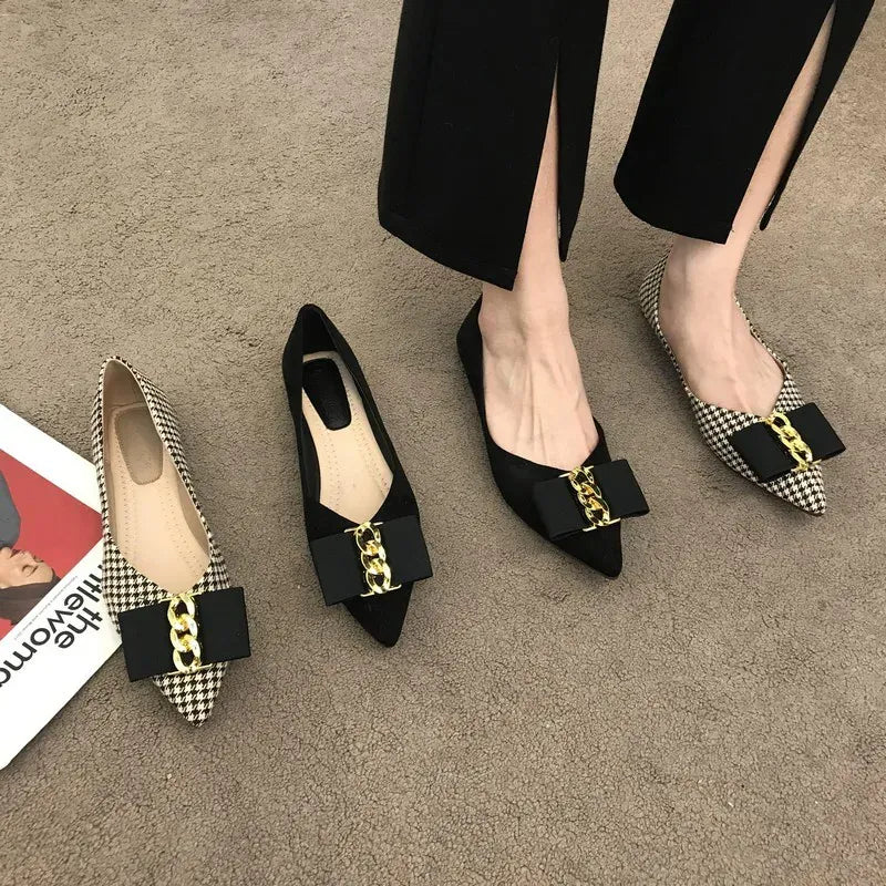 KissICON Women Flats Shoes 2023 Black Apricot Flat Heel