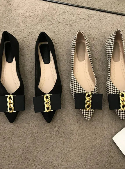 KissICON Women Flats Shoes 2023 Black Apricot Flat Heel