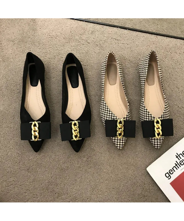 KissICON Women Flats Shoes 2023 Black Apricot Flat Heel