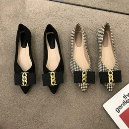KissICON Women Flats Shoes 2023 Black Apricot Flat Heel