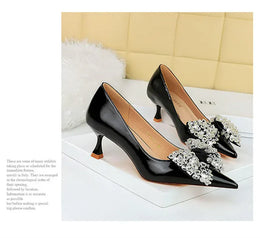 KissICON Women Green Pointed Toe Pumps Wedding Middle Low
