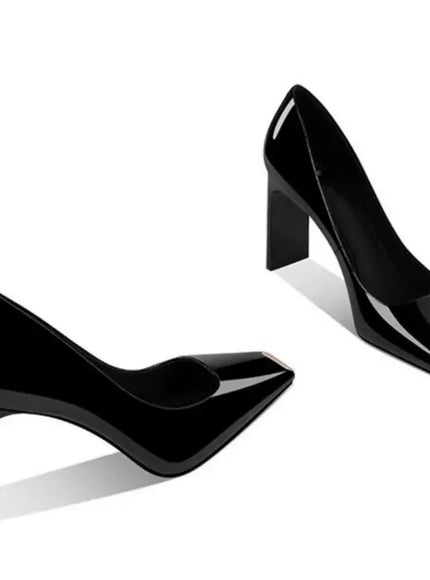 KissICON Women Heel Solid Leather Popular Ladies Working Pumps