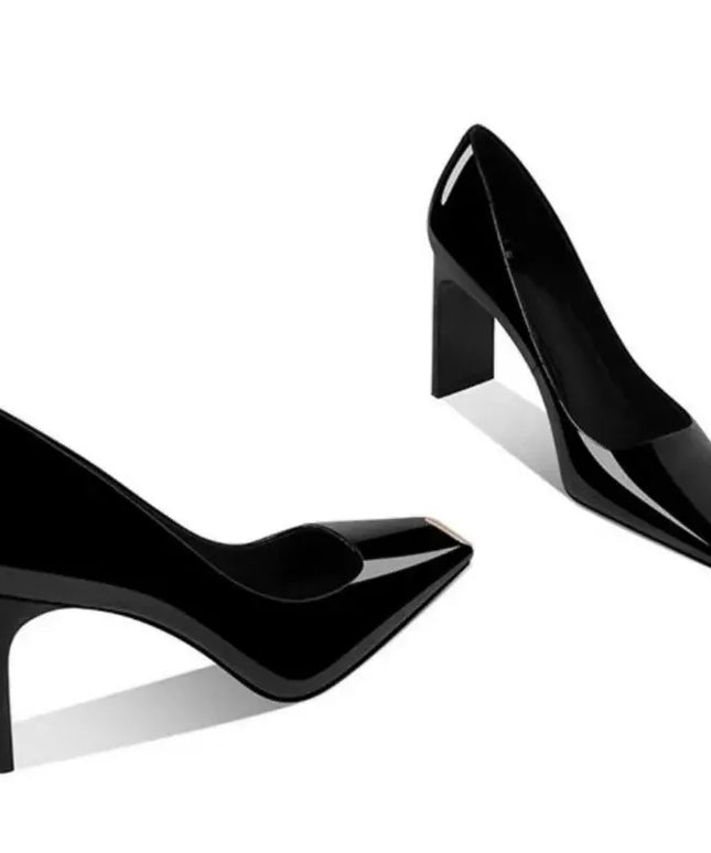 KissICON Women Heel Solid Leather Popular Ladies Working Pumps