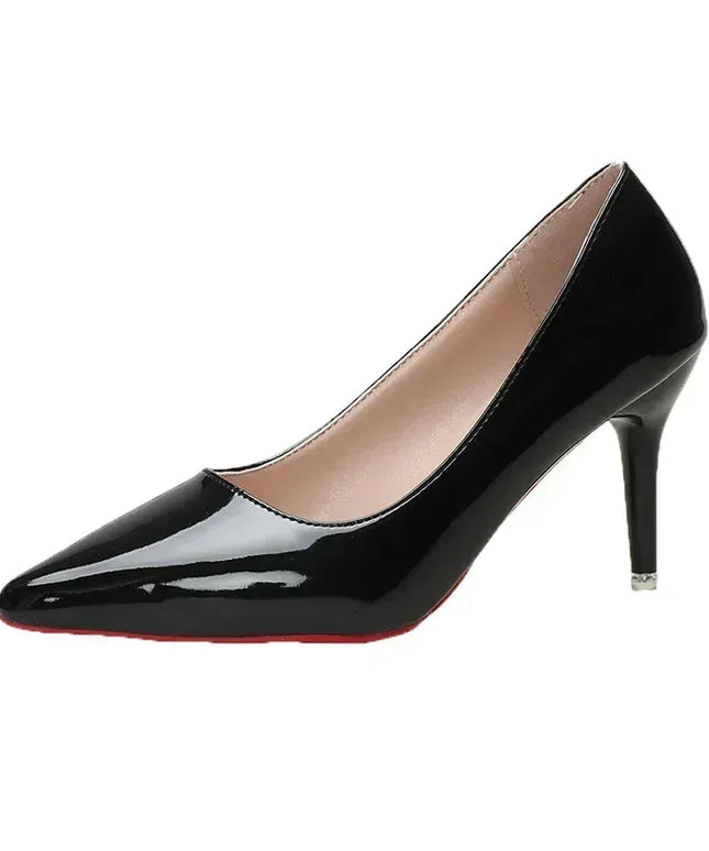Dropshipman Women heels-8cm / 41 Sexy Red Bottom Women High Heels Classic Ladies Pumps Autumn Soft Leather Dress Heel Shoes for Women Banquet Wedding High Heels