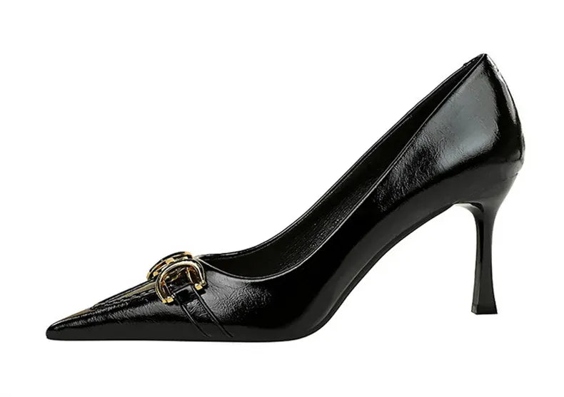 KissICON Women High Heel Stiletto Shallow Mouth Pointed Toe