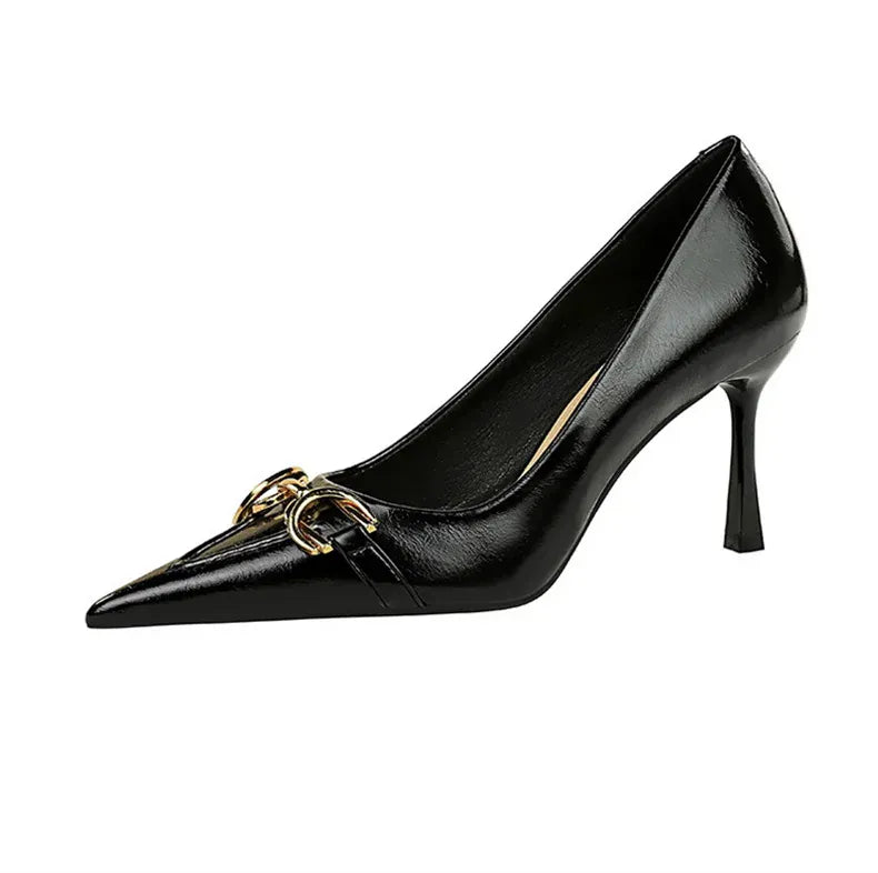KissICON Women High Heel Stiletto Shallow Mouth Pointed Toe