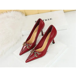 KissICON Women High Heel Stiletto Shallow Mouth Pointed Toe