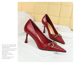KissICON Women High Heel Stiletto Shallow Mouth Pointed Toe