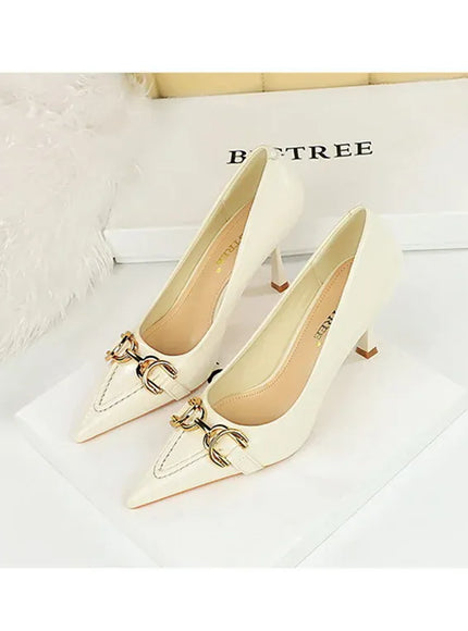 KissICON Women High Heel Stiletto Shallow Mouth Pointed Toe