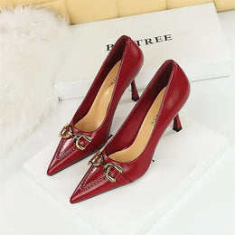 KissICON Women High Heel Stiletto Shallow Mouth Pointed Toe