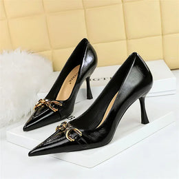 KissICON Women High Heel Stiletto Shallow Mouth Pointed Toe